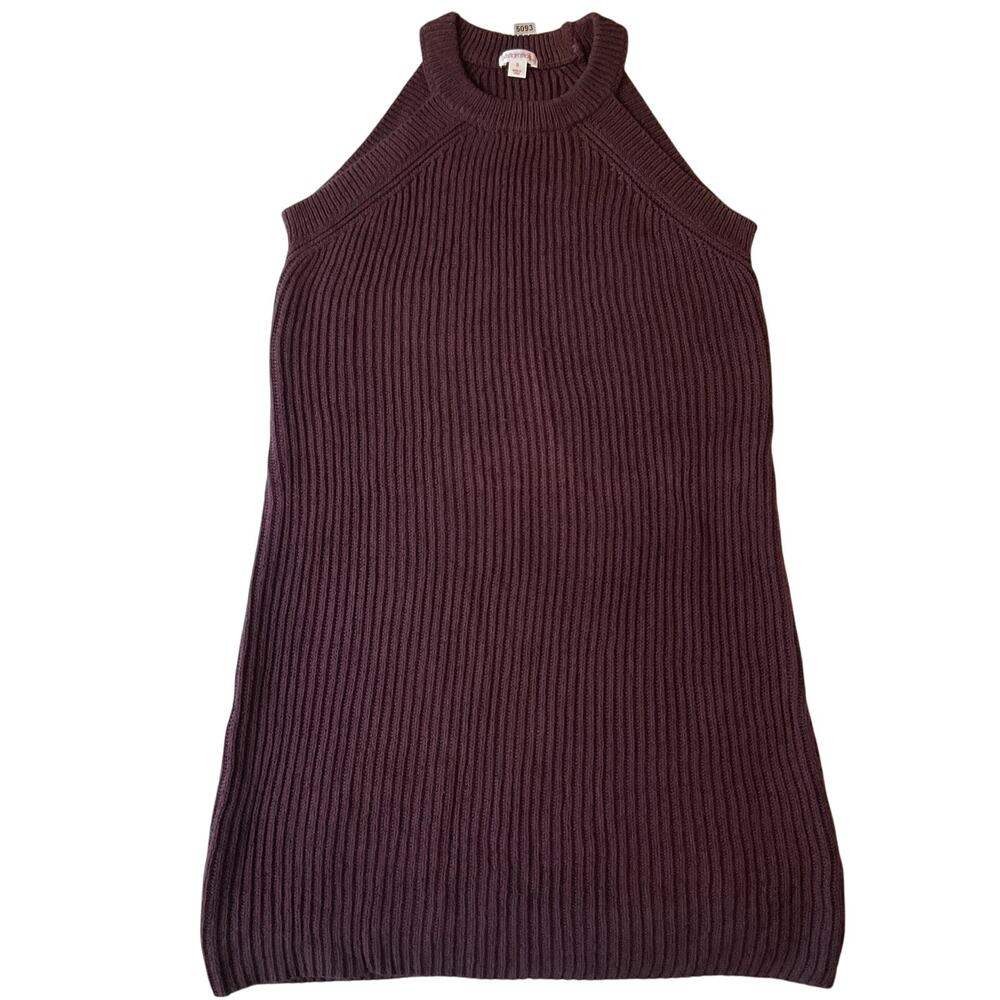 Xhilaration Women Dress S Burgundy Sweater Dress Sleeveless Halter Knee Length